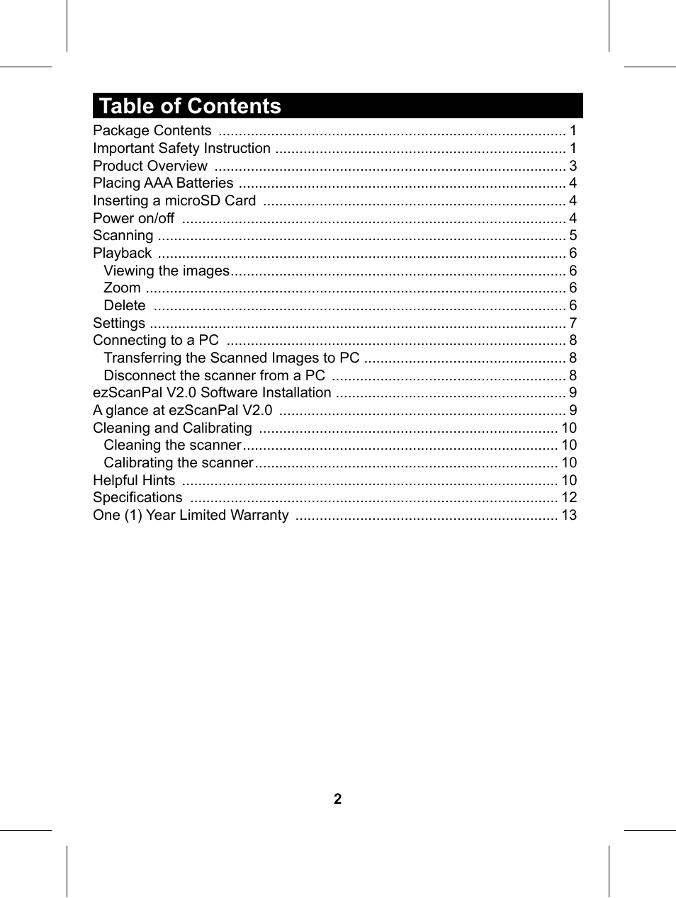 Philips Glide Handheld Scanner SIC4014H User Manual | Page 4 / 48