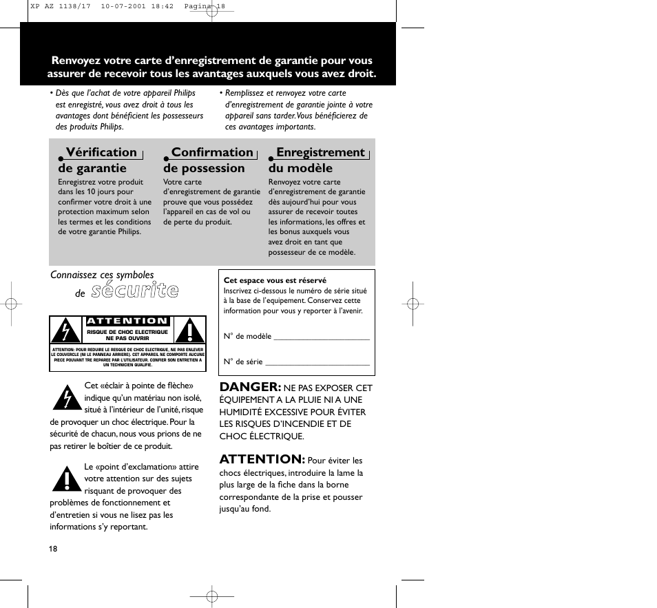 Ssé éccu urriitte e | Philips AZ113817 User Manual | Page 18 / 46