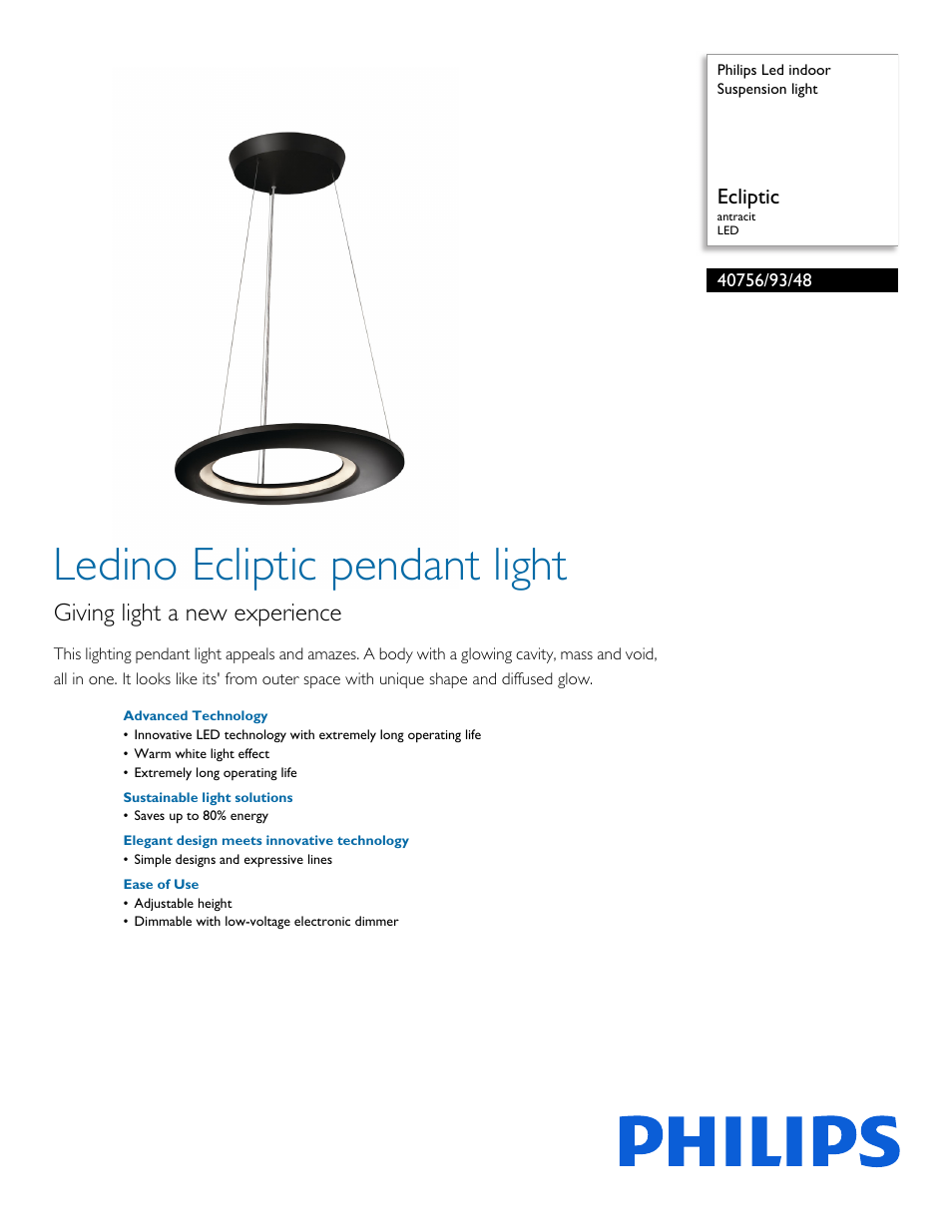 Philips 407569348 User Manual | 2 pages