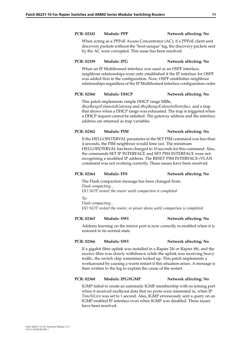 Allied Telesis AR800 Series User Manual | Page 11 / 34