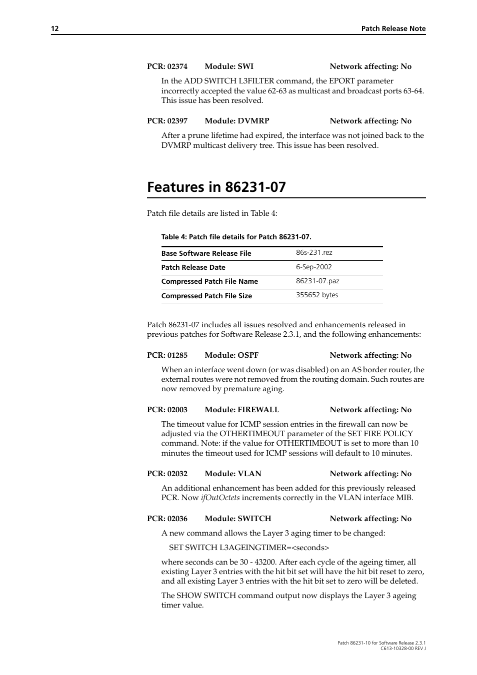 Features in 86231-07 | Allied Telesis AR800 Series User Manual | Page 12 / 34