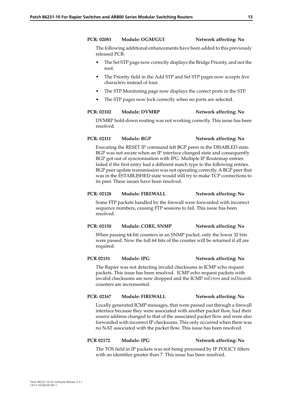 Allied Telesis AR800 Series User Manual | Page 13 / 34