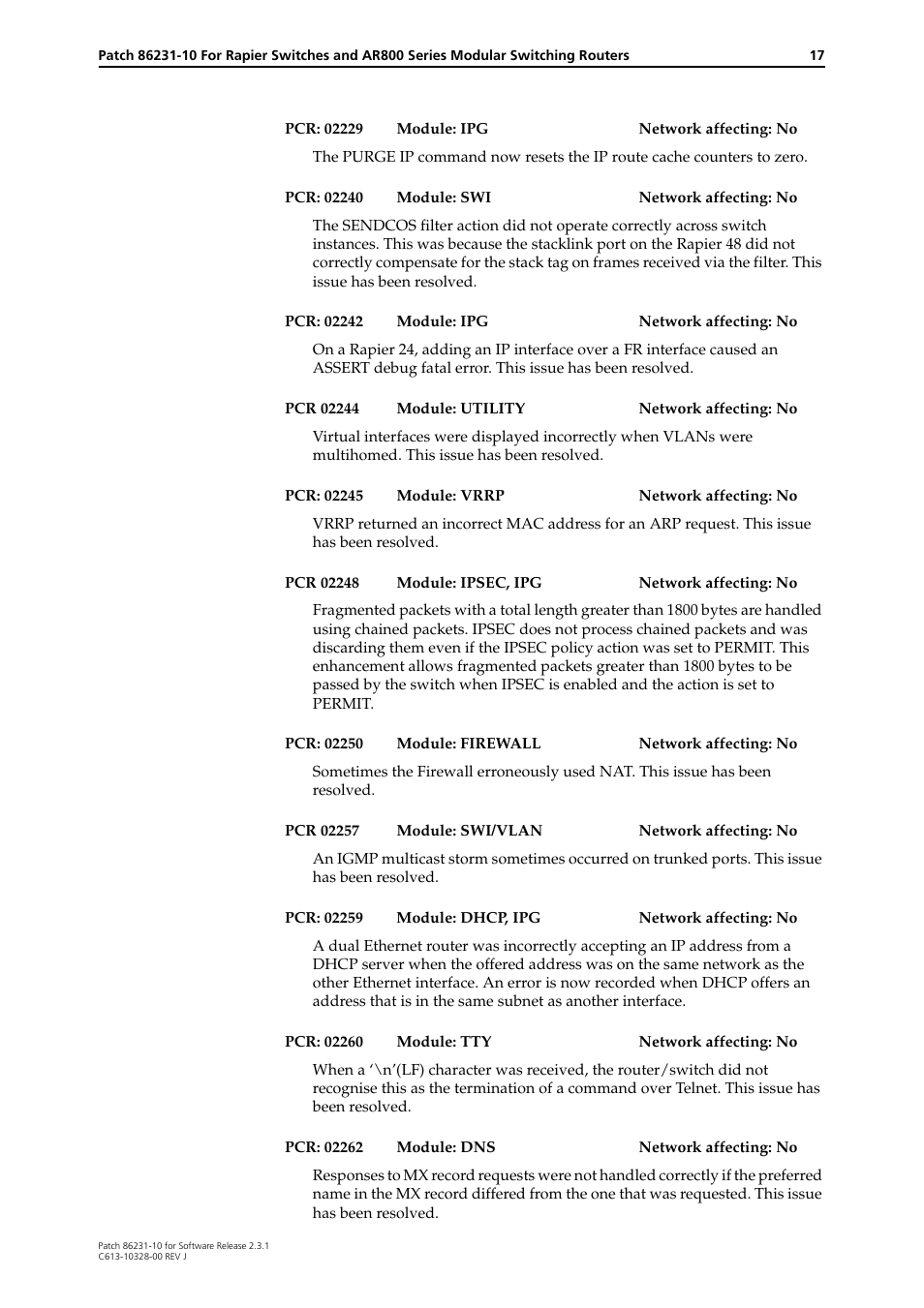 Allied Telesis AR800 Series User Manual | Page 17 / 34