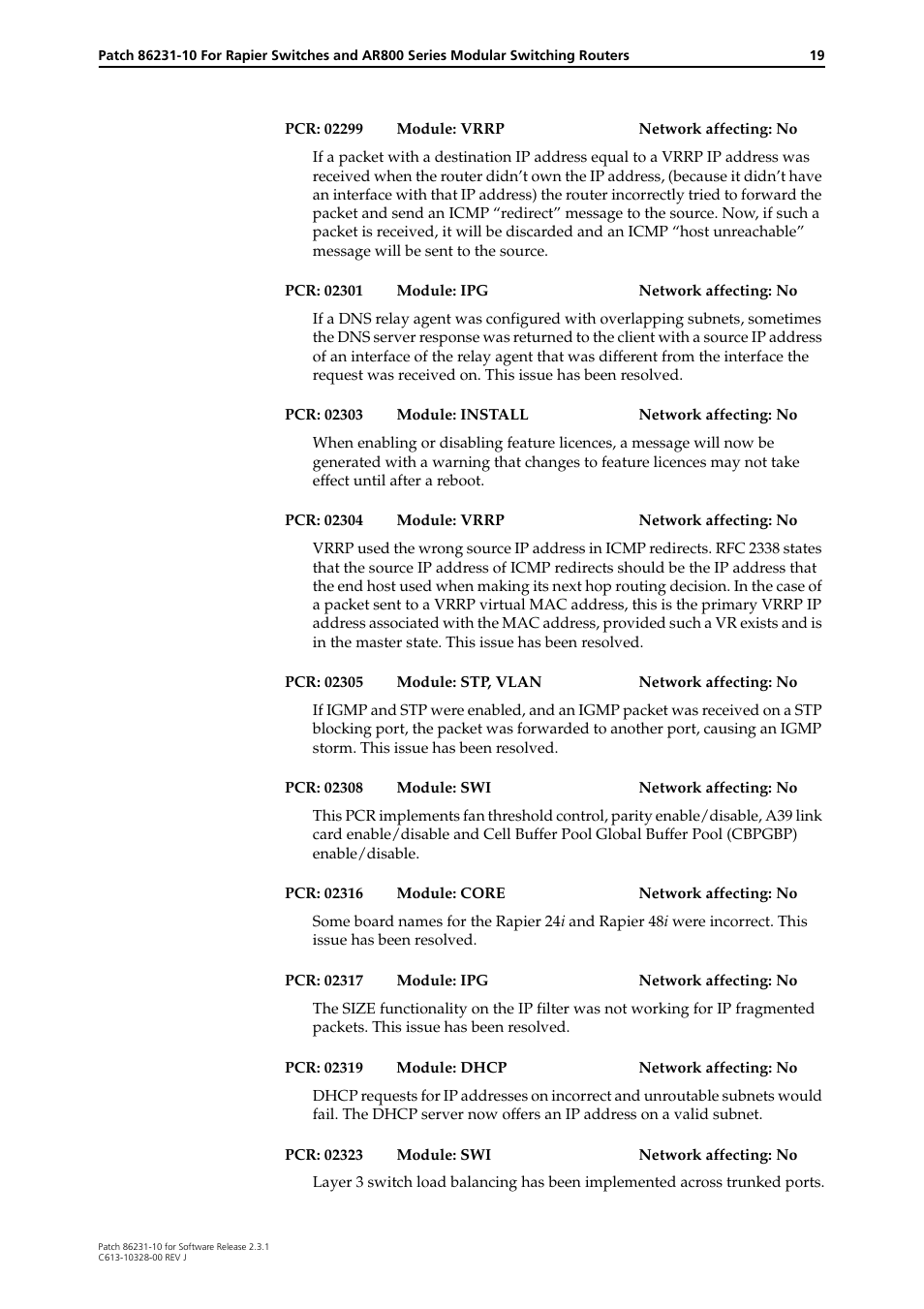 Allied Telesis AR800 Series User Manual | Page 19 / 34