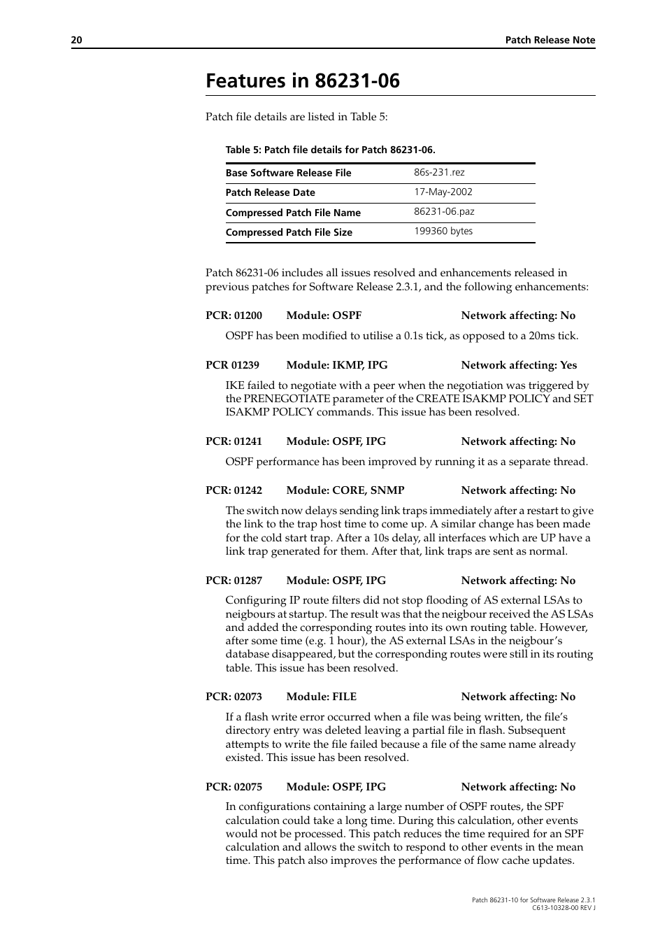 Features in 86231-06 | Allied Telesis AR800 Series User Manual | Page 20 / 34