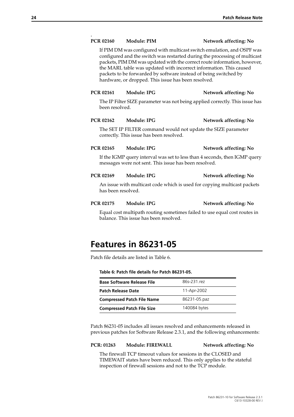 Features in 86231-05 | Allied Telesis AR800 Series User Manual | Page 24 / 34