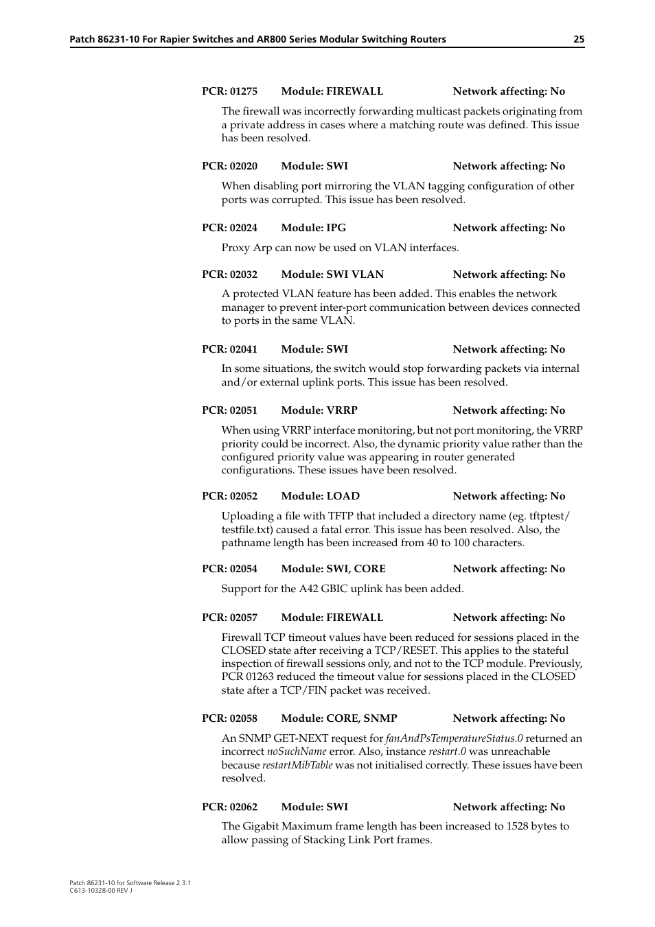 Allied Telesis AR800 Series User Manual | Page 25 / 34