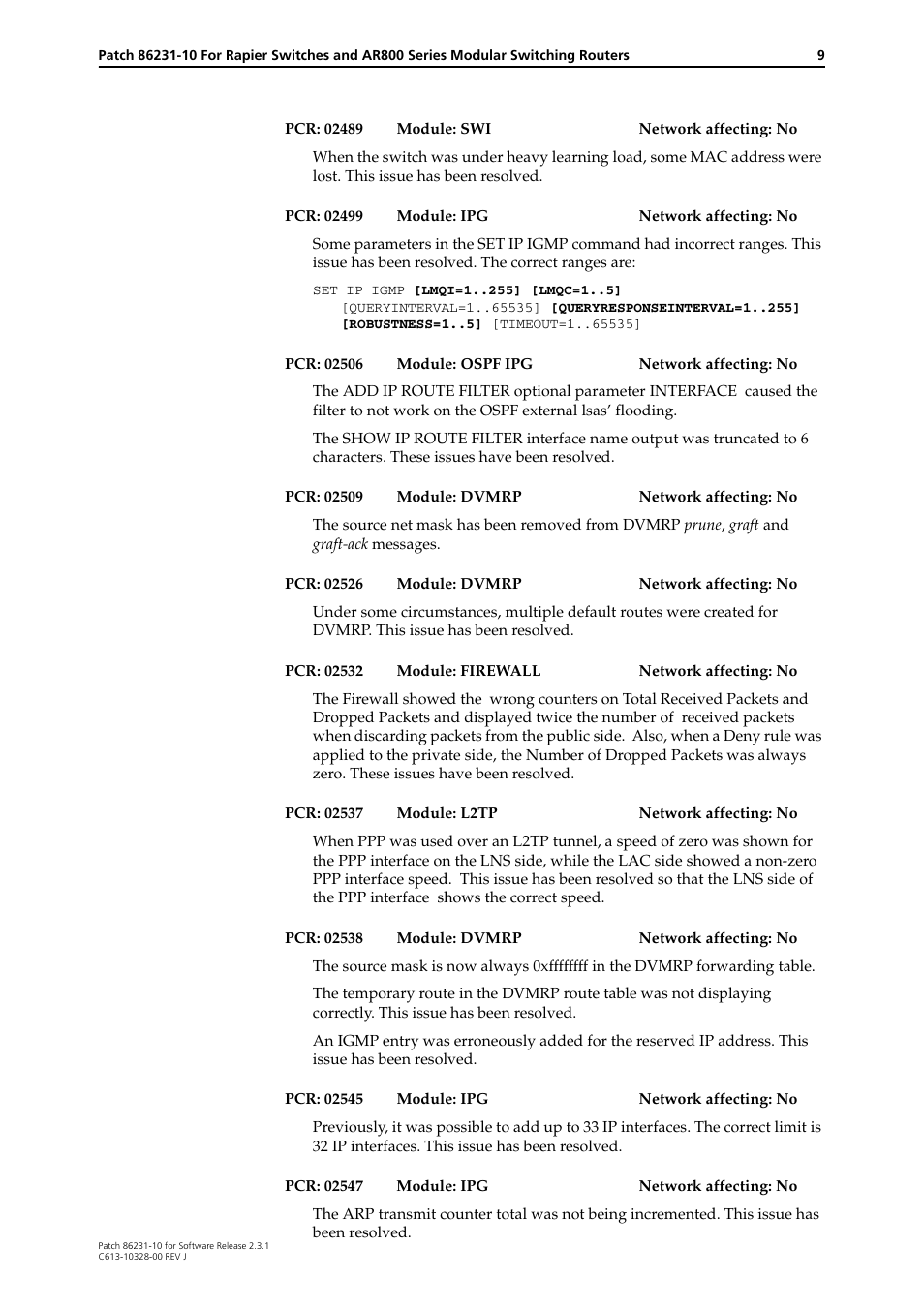Allied Telesis AR800 Series User Manual | Page 9 / 34