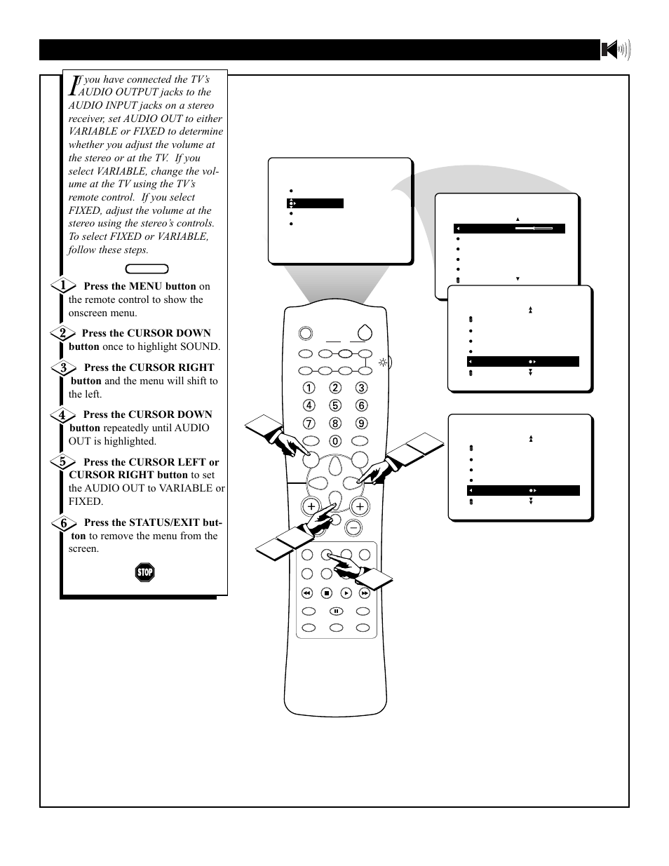 Ound, Etting the, Udio | Ontrol | Philips 36PT71B User Manual | Page 35 / 56