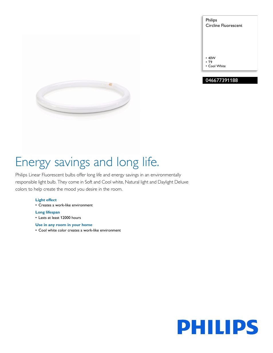Philips 046677391188 User Manual | 2 pages