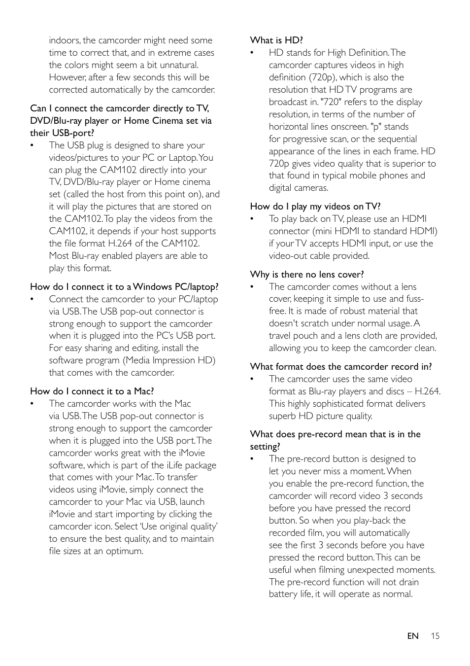 Philips CAM102PK-37 User Manual | Page 16 / 20