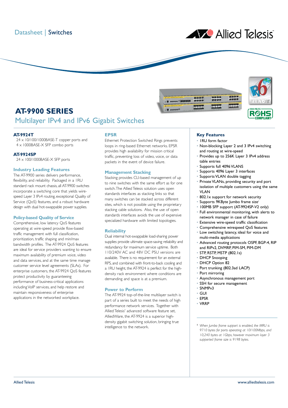 Allied Telesis AT-9900 User Manual | 5 pages