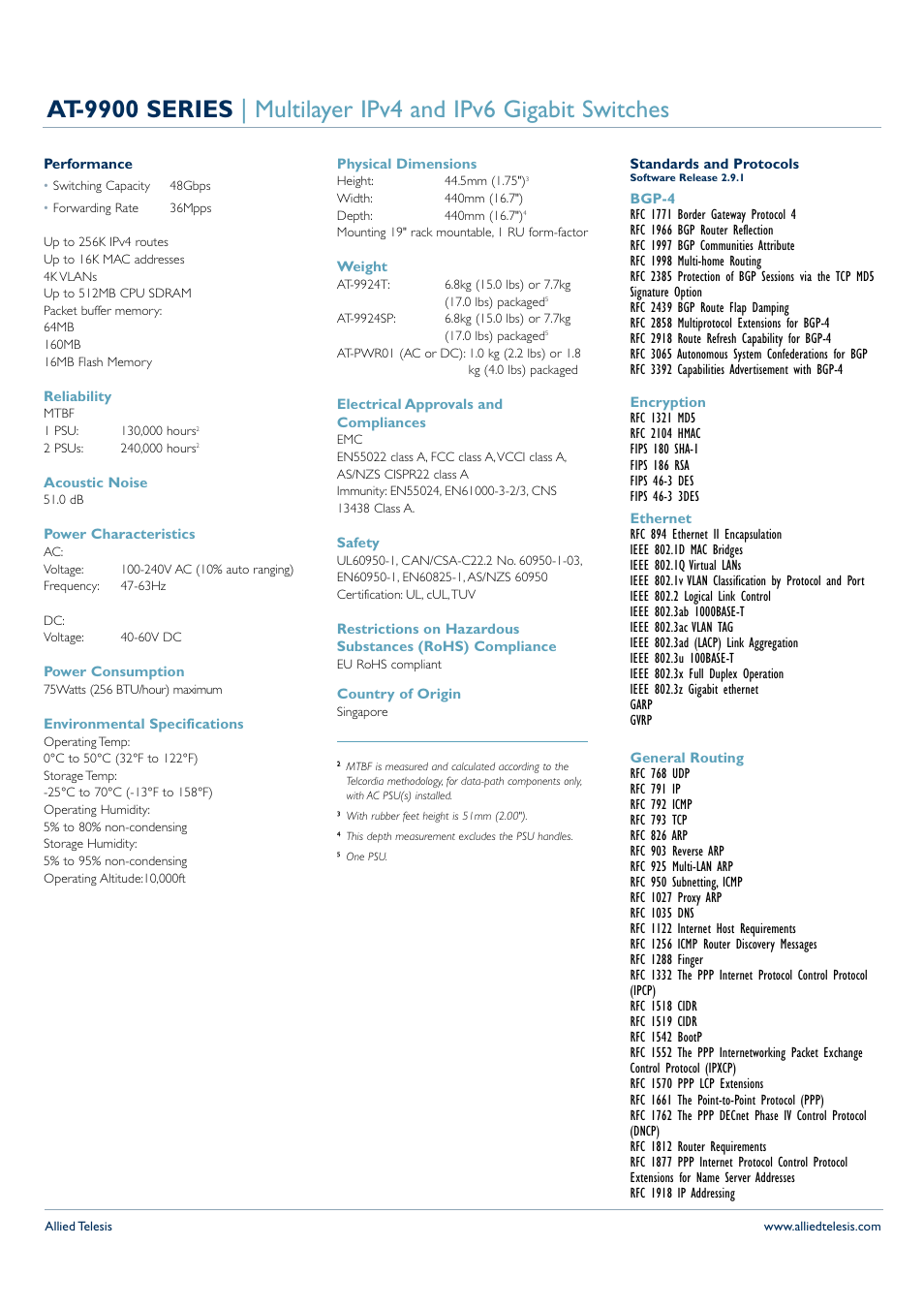 Allied Telesis AT-9900 User Manual | Page 2 / 5