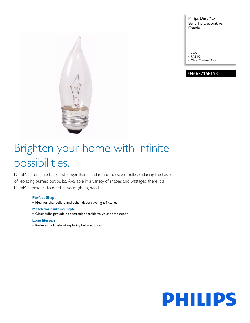 Philips 046677168193 User Manual | 2 pages