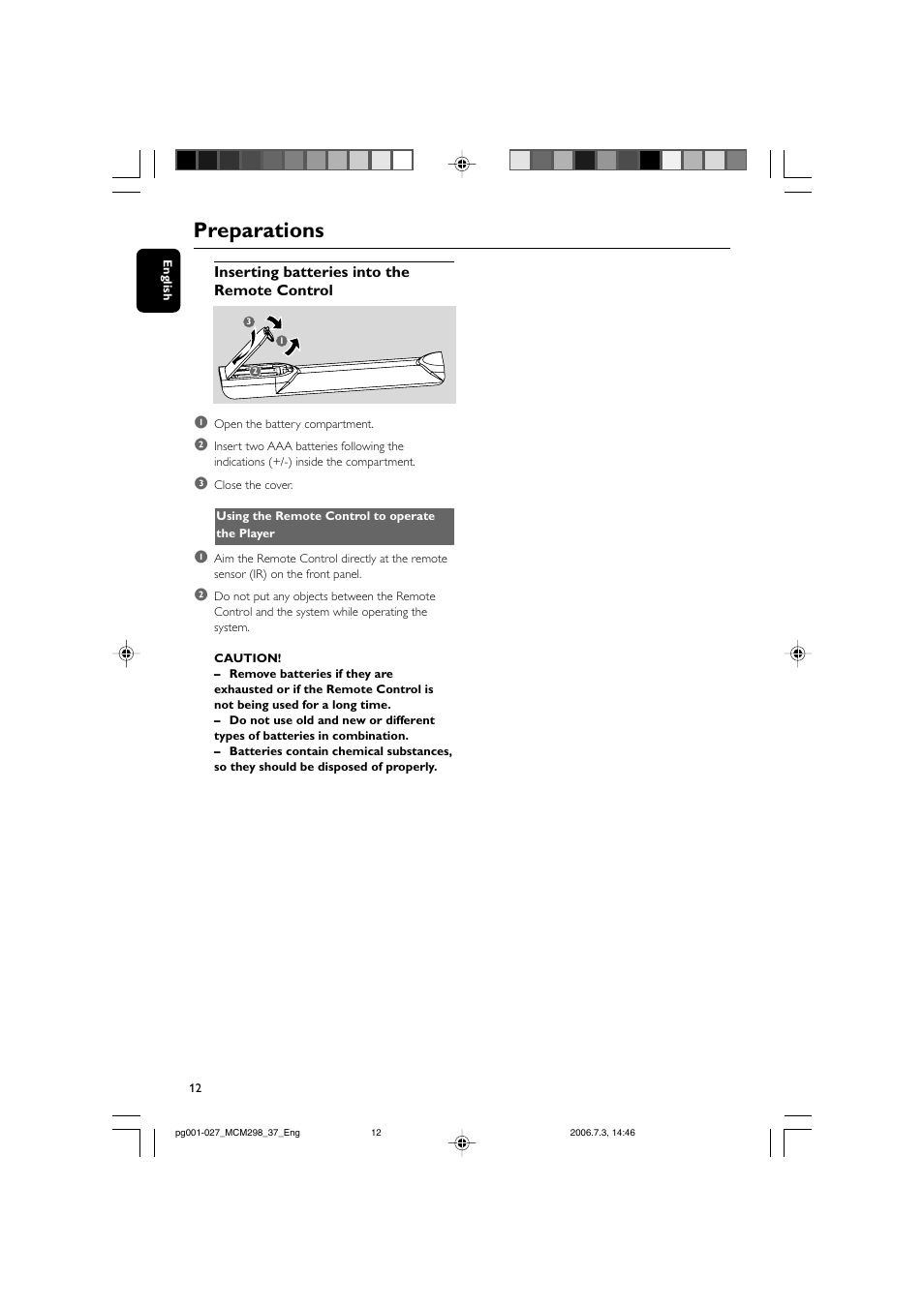 Preparations | Philips MP3 Micro Hi-Fi System User Manual | Page 12 / 27