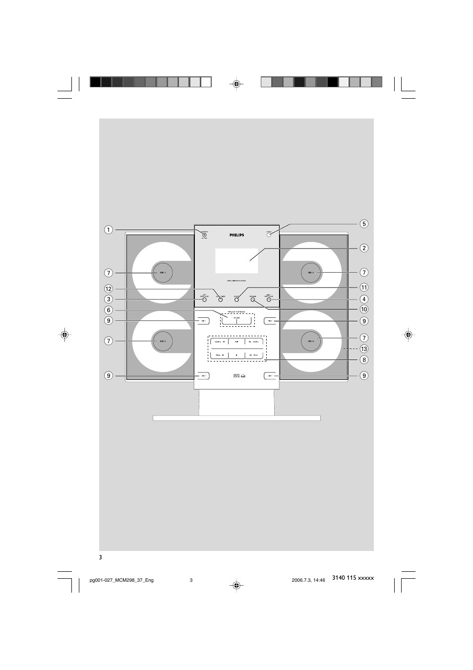 Philips MP3 Micro Hi-Fi System User Manual | Page 3 / 27