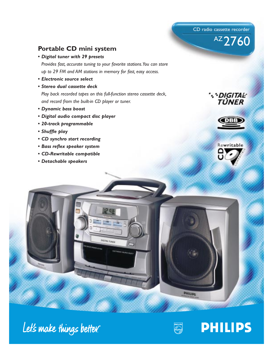 Philips AZ2760-17 User Manual | 2 pages