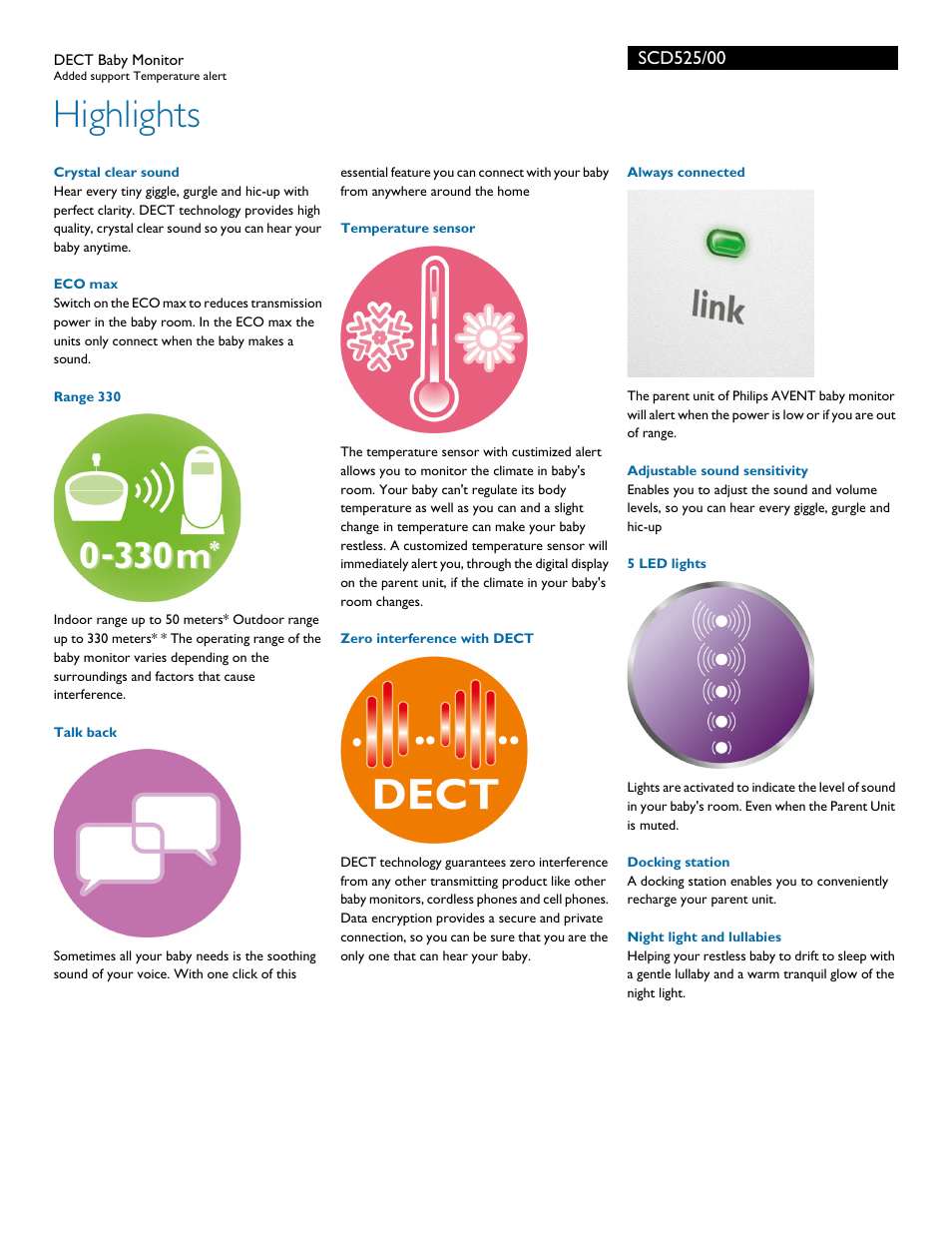 Highlights | Philips SCD525-00 User Manual | Page 2 / 3