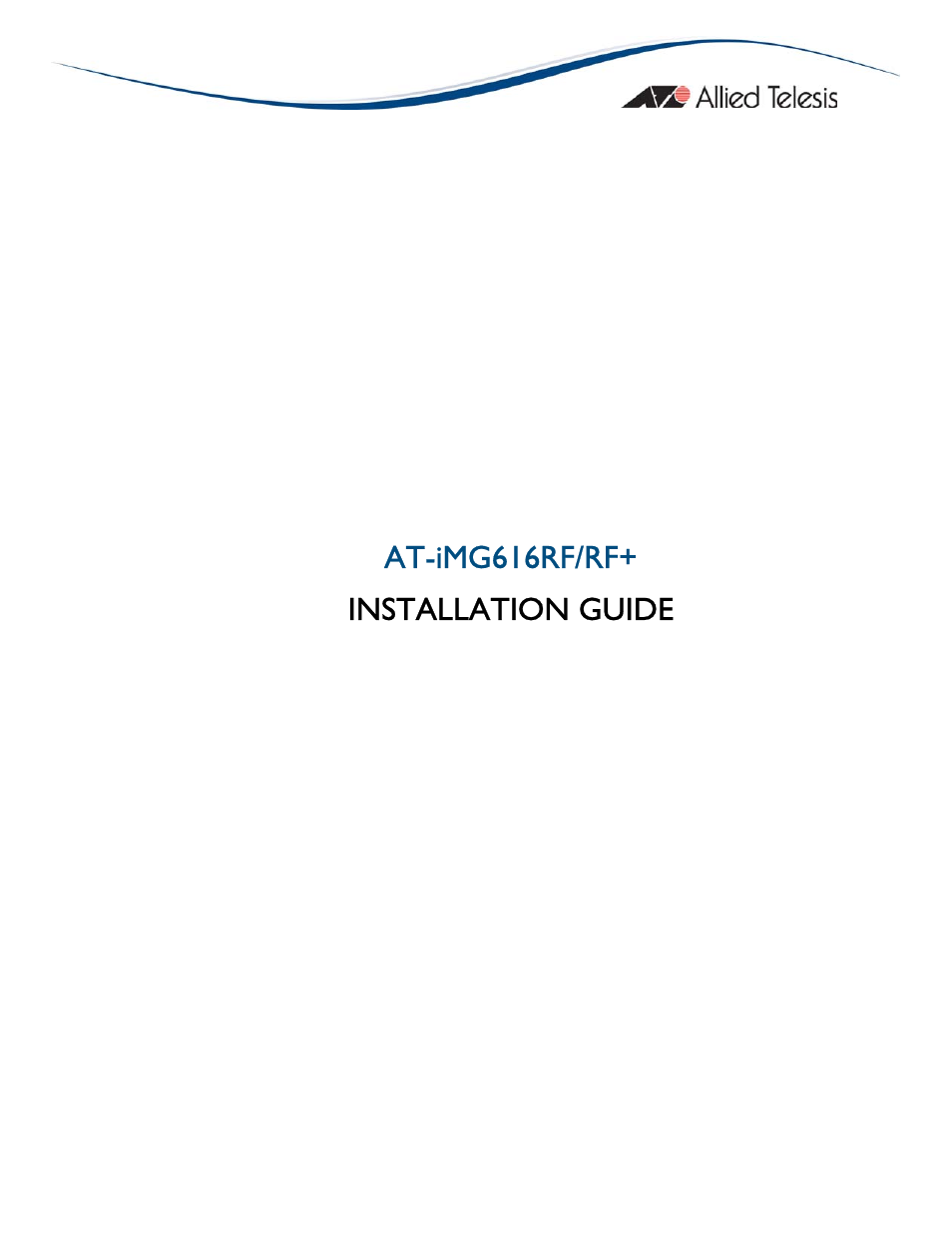 Allied Telesis AT-IMG616RF/RF+ User Manual | 21 pages