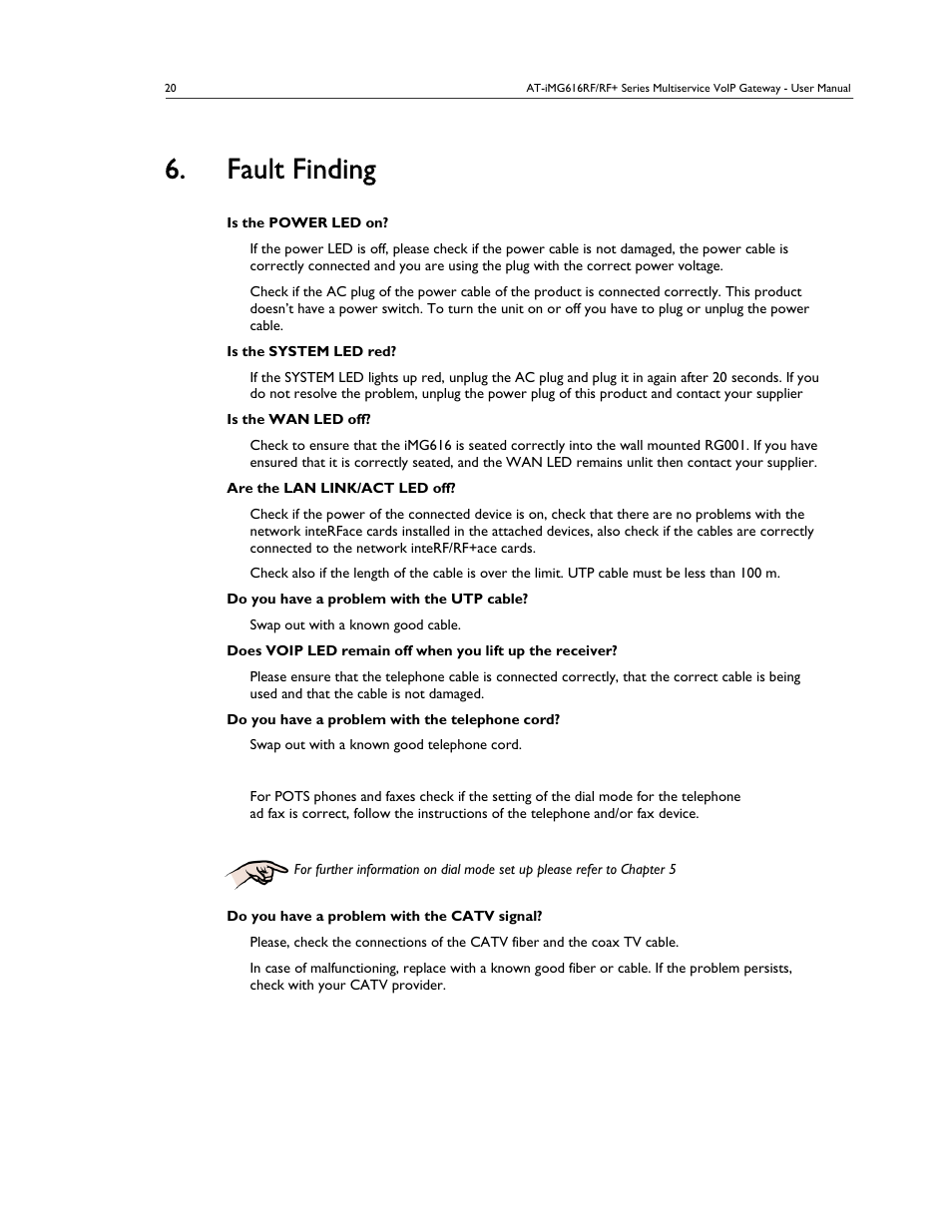 Fault finding | Allied Telesis AT-IMG616RF/RF+ User Manual | Page 19 / 21