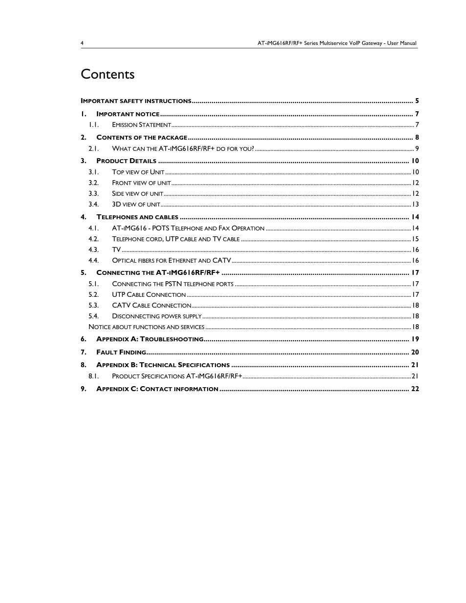 Allied Telesis AT-IMG616RF/RF+ User Manual | Page 3 / 21