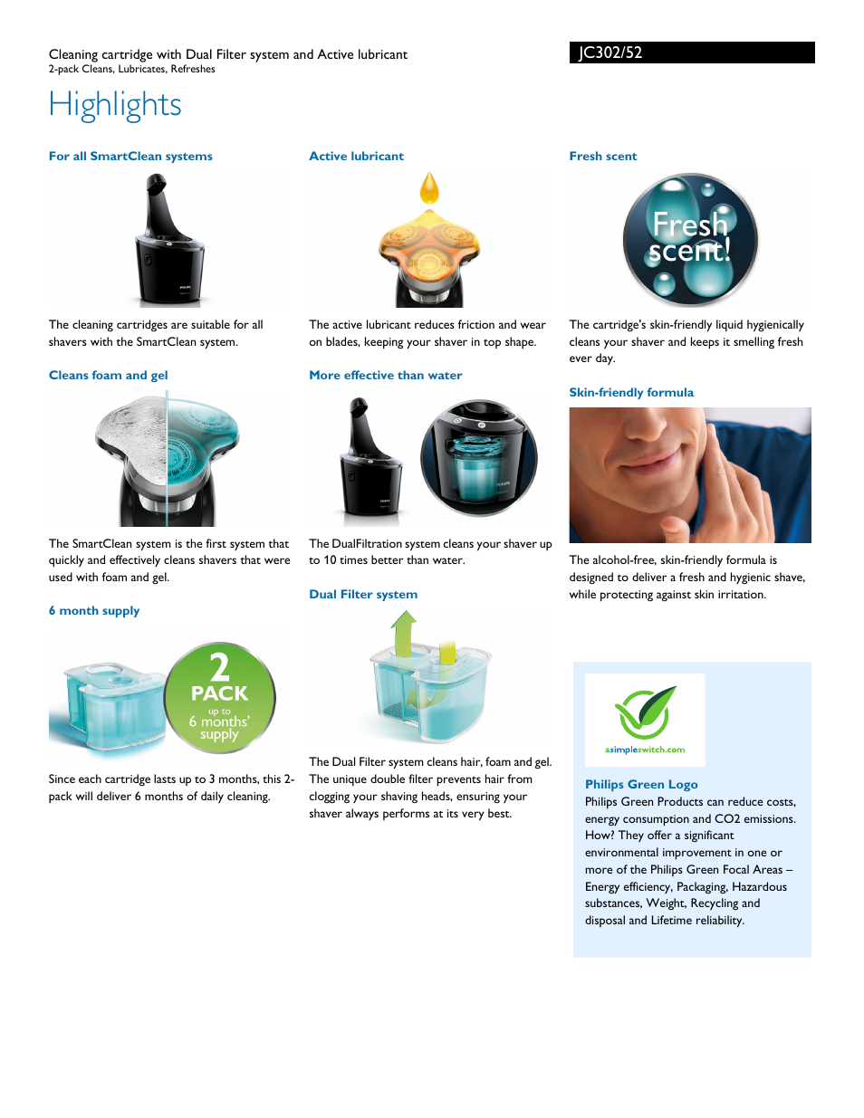 Highlights | Philips JC302-52 User Manual | Page 2 / 3