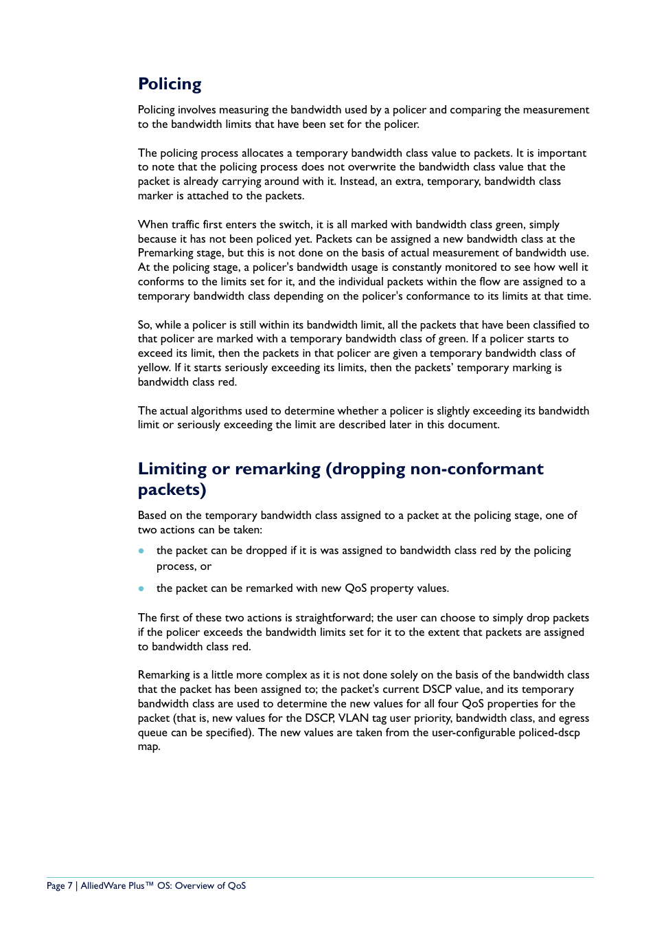 Policing | Allied Telesis AlliedWare Plus User Manual | Page 7 / 40