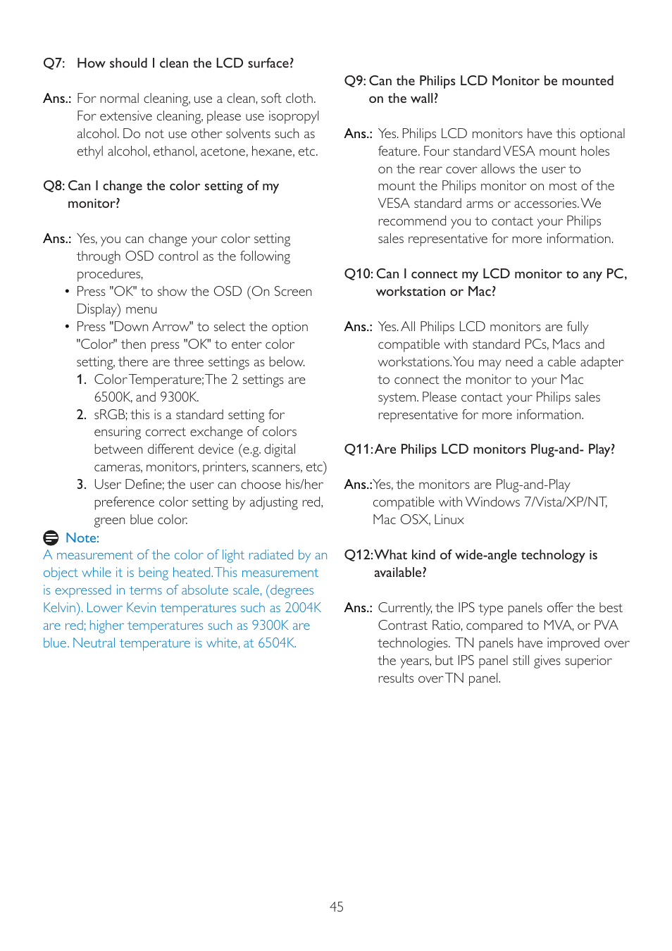 Philips 192E2SB-27 User Manual | Page 47 / 49