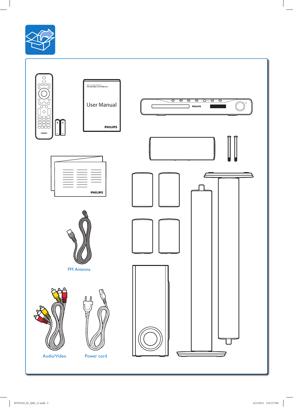 User manual | Philips HTS3530-05 User Manual | Page 2 / 8