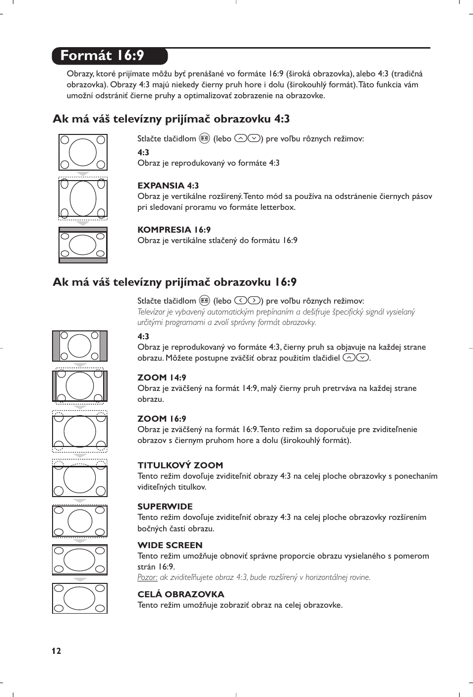 Formát 16:9 | Philips 23PF9945-37 User Manual | Page 108 / 128