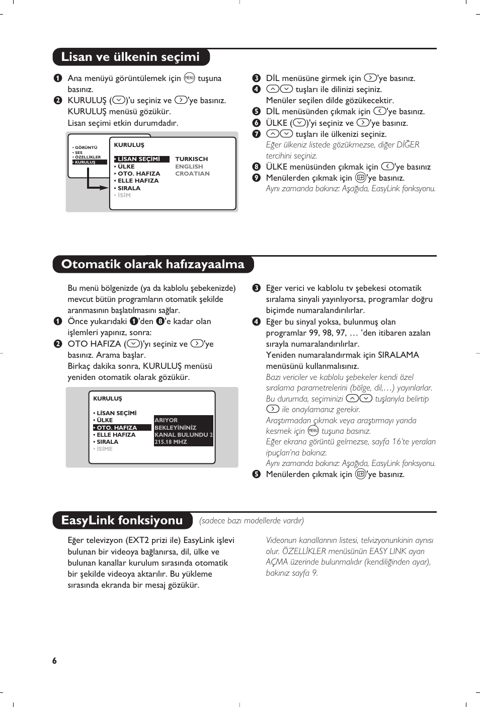 Easylink fonksiyonu | Philips 23PF9945-37 User Manual | Page 118 / 128