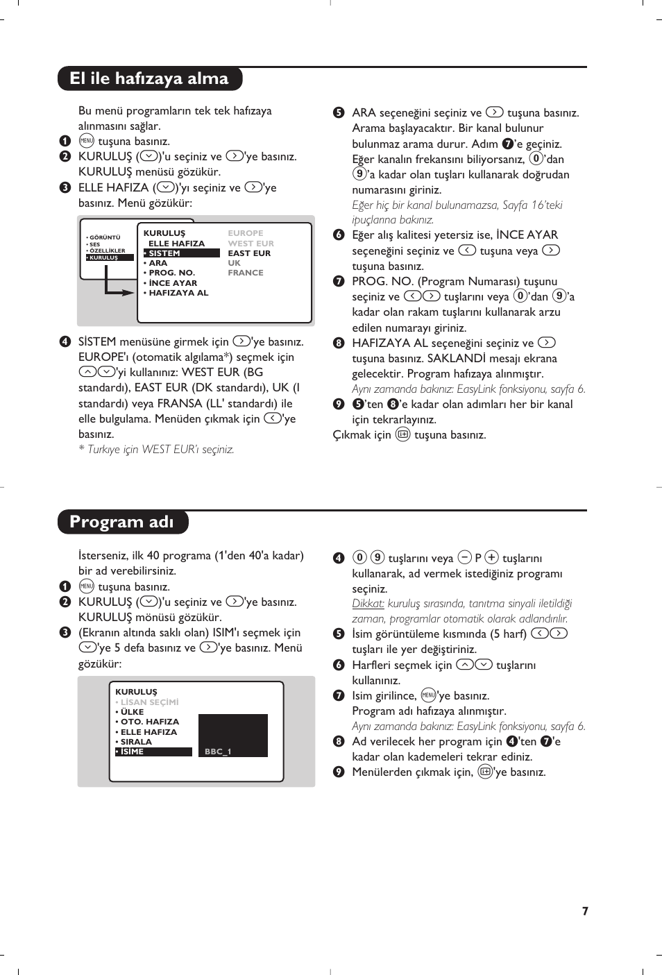 El ile haf›zaya alma program ad | Philips 23PF9945-37 User Manual | Page 119 / 128