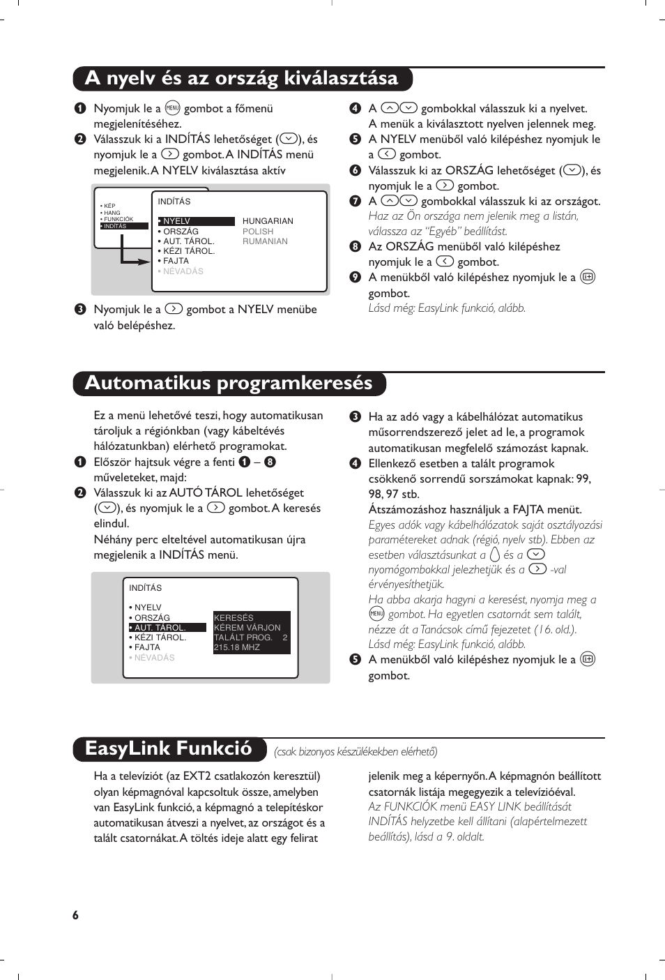 Easylink funkció | Philips 23PF9945-37 User Manual | Page 38 / 128