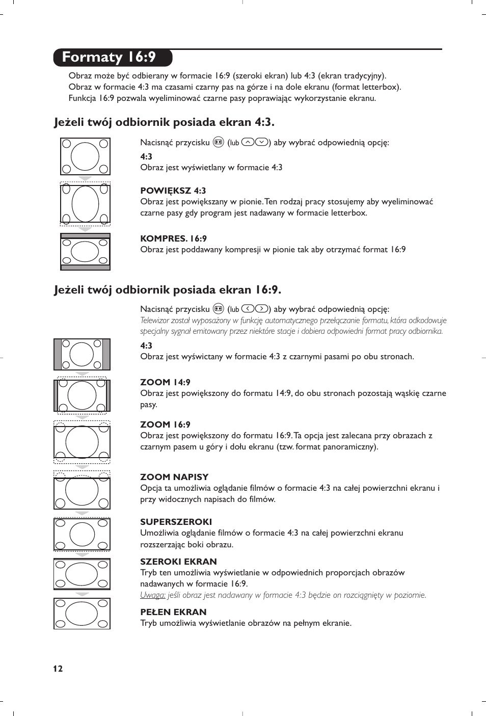 Formaty 16:9 | Philips 23PF9945-37 User Manual | Page 76 / 128