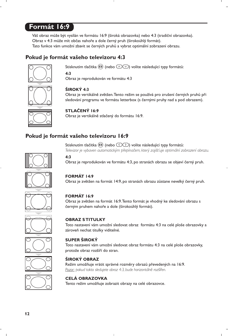 Formát 16:9 | Philips 23PF9945-37 User Manual | Page 92 / 128