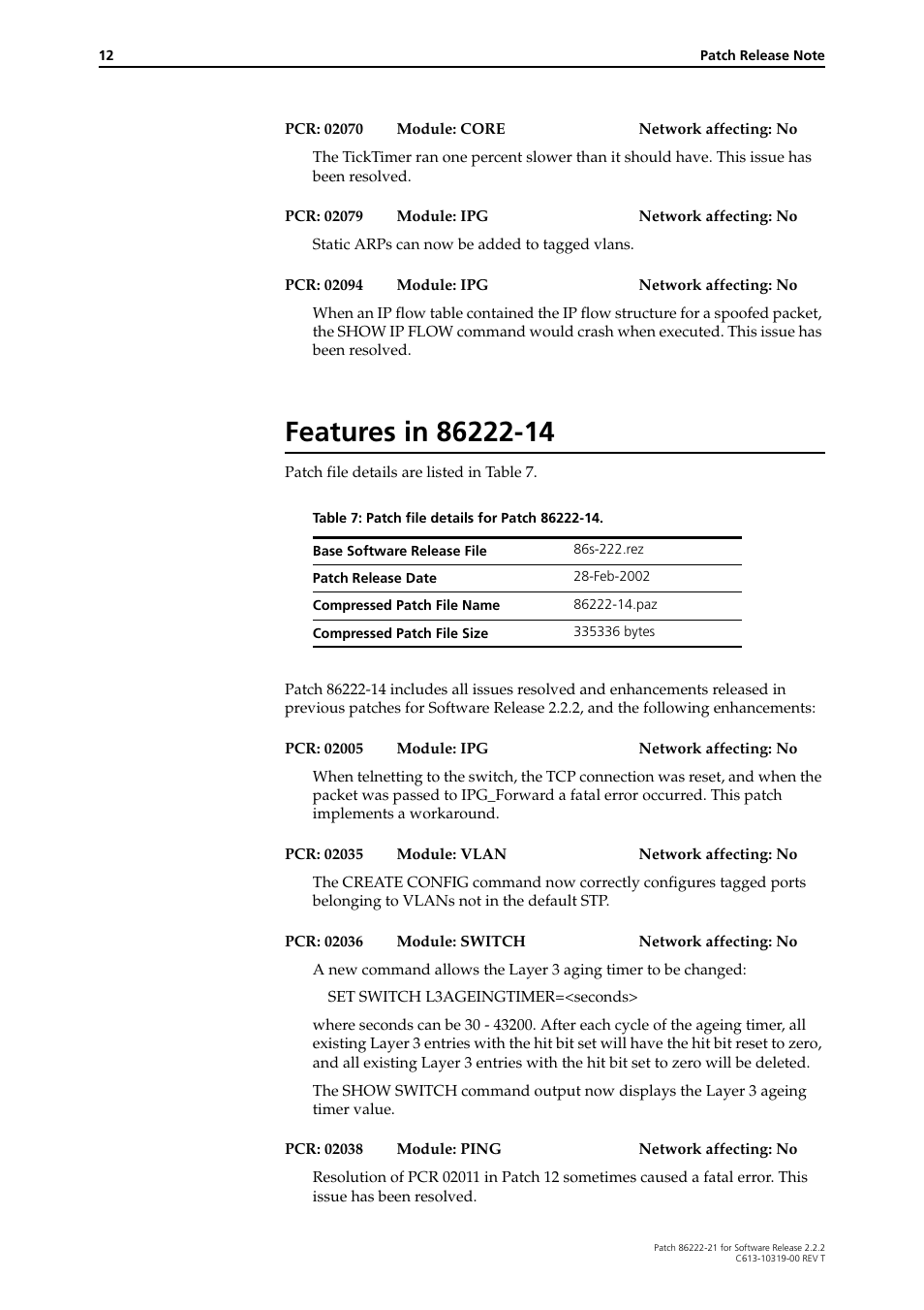 Features in 86222-14 | Allied Telesis 86222-21 User Manual | Page 12 / 28