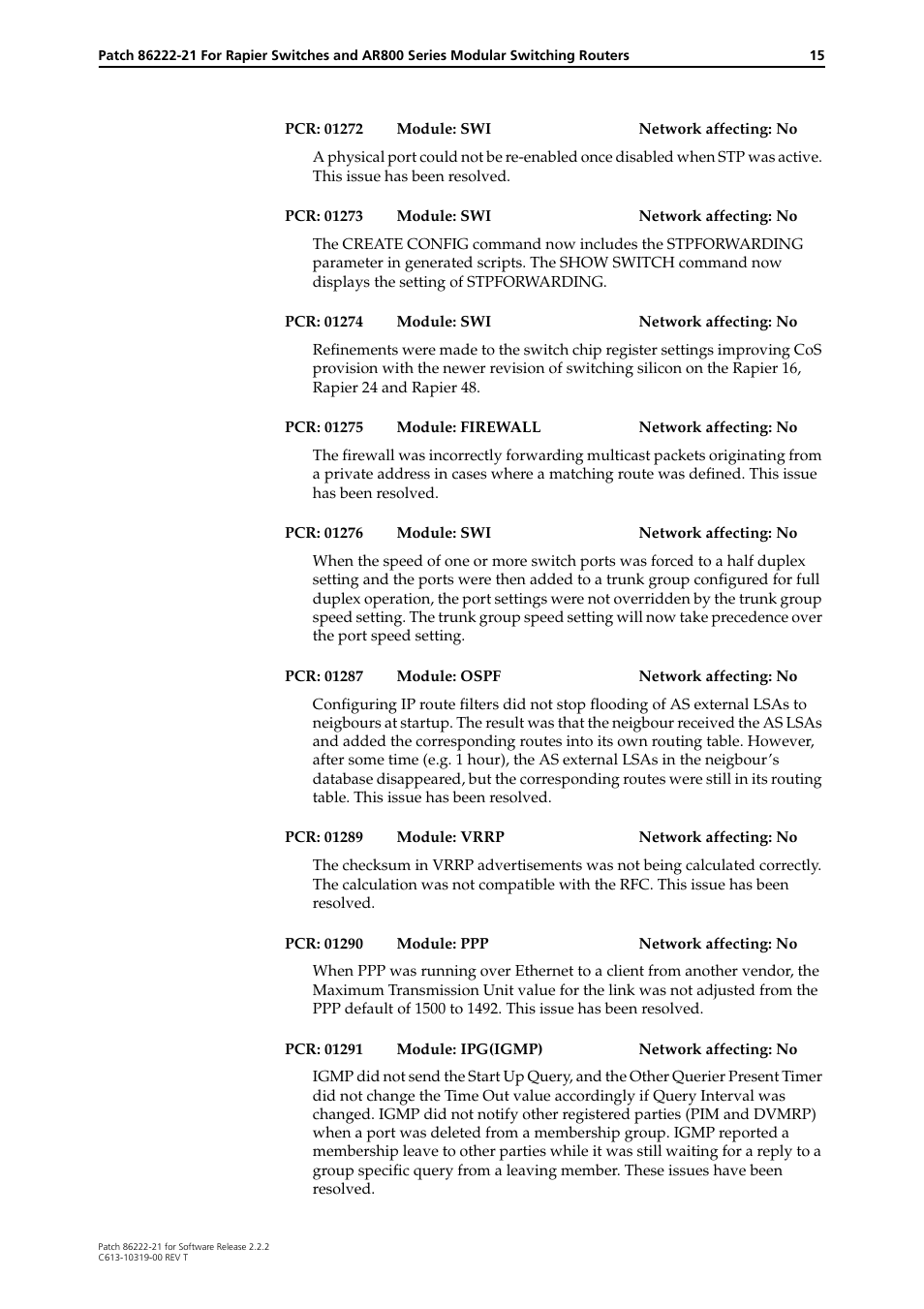 Allied Telesis 86222-21 User Manual | Page 15 / 28