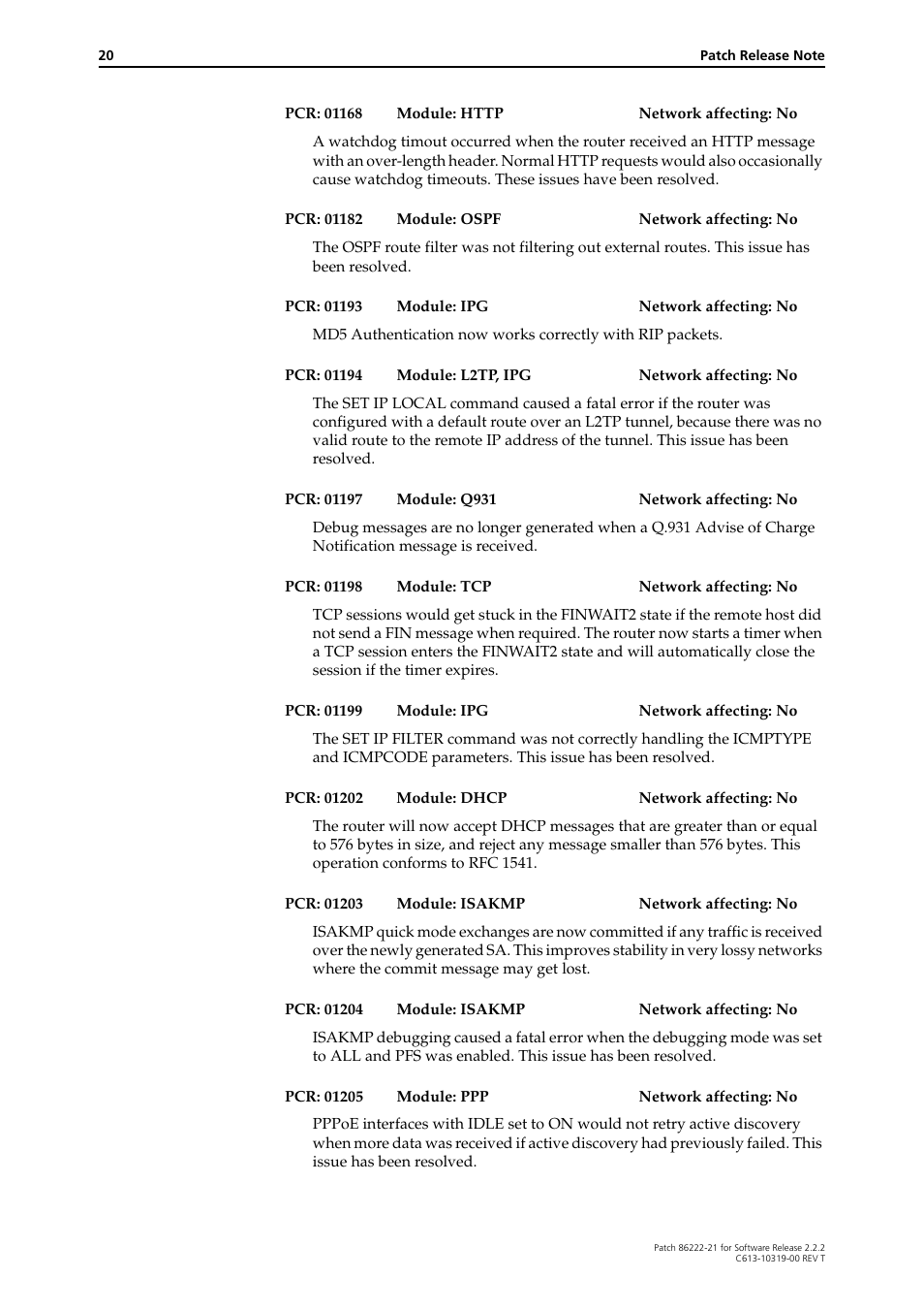 Allied Telesis 86222-21 User Manual | Page 20 / 28