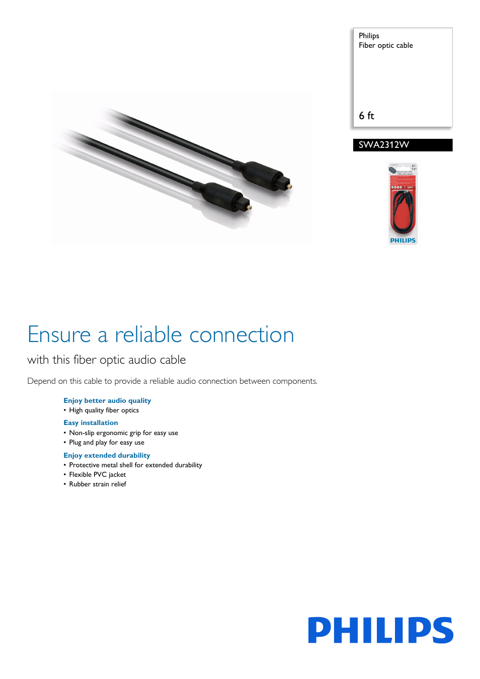 Philips SWA2312W-27 User Manual | 2 pages