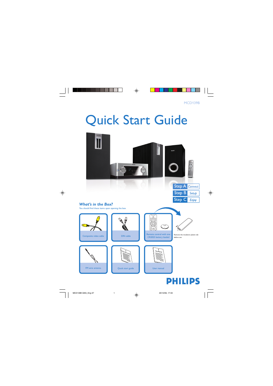 Philips MCD139B-37B User Manual | 4 pages