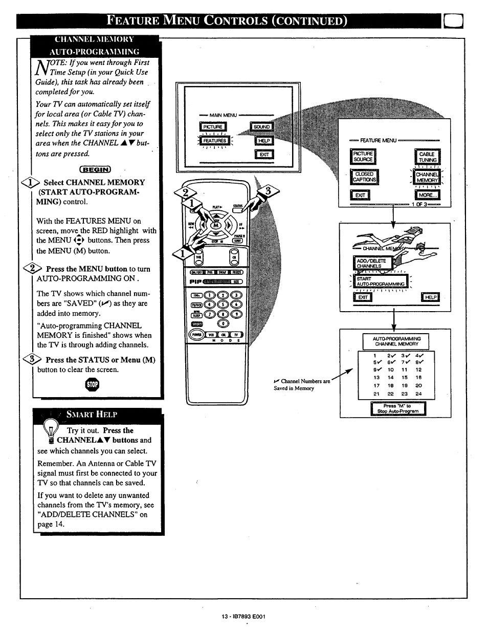 Eature, Ontrols, Continued | Philips 7P4830W199 User Manual | Page 13 / 46