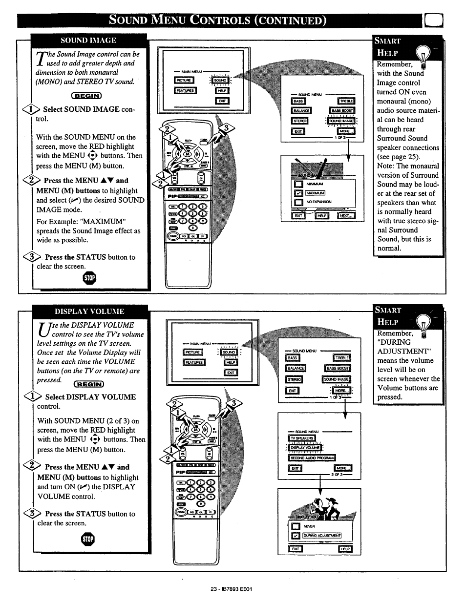 Ound, Ontrols, Continued | Philips 7P4830W199 User Manual | Page 23 / 46