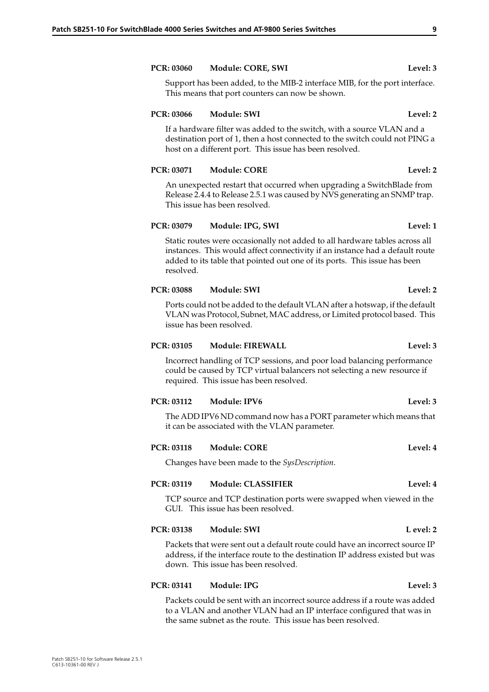 Allied Telesis SB251-10 User Manual | Page 9 / 14