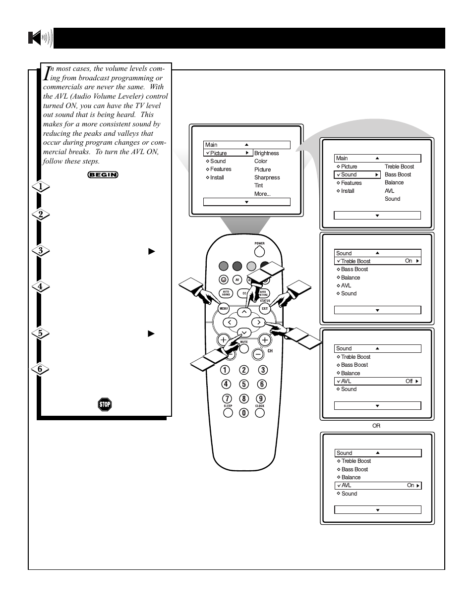 Avl (a, Ow to, Se the | Utomatic, Olume, Eveler, Ontrol | Philips 19PS45S User Manual | Page 18 / 40
