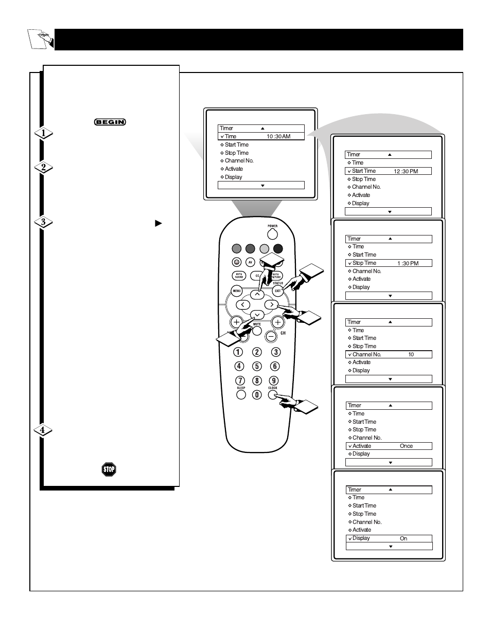 Ow to, Se the, Imer | Ontrols | Philips 19PS45S User Manual | Page 20 / 40