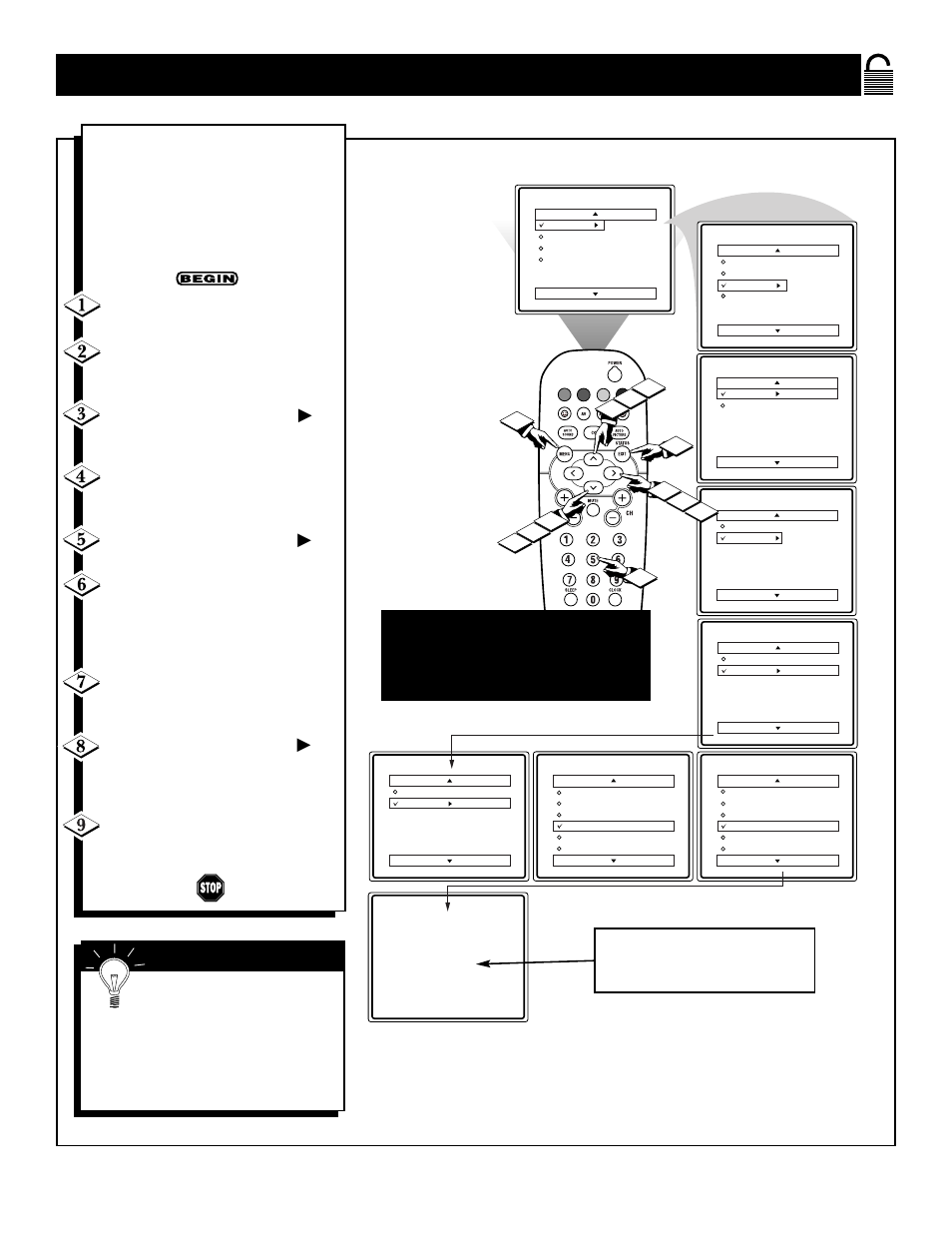 Ow to, Lock, Hannels at the | Philips 19PS45S User Manual | Page 25 / 40