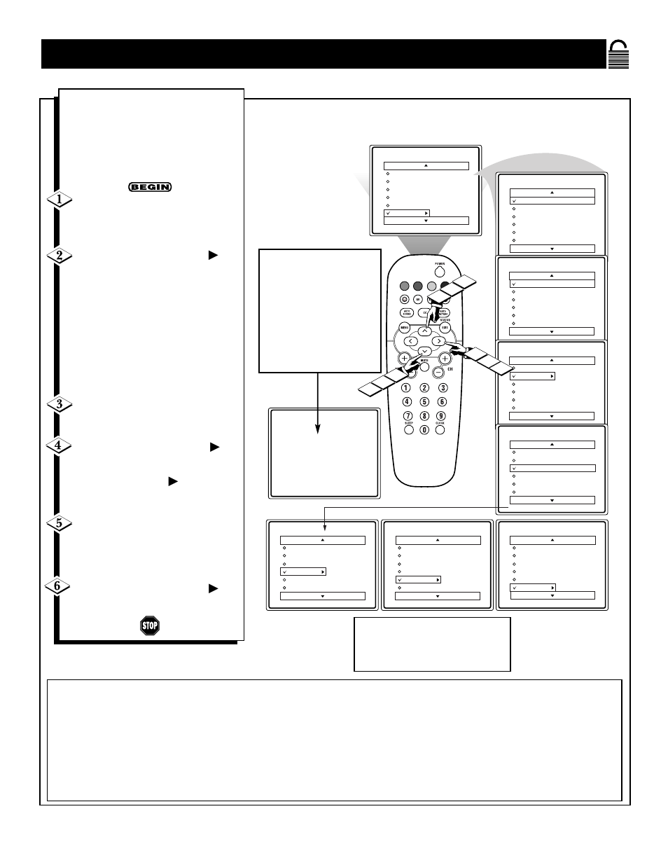 Tv r, Locking, Rogramming | Ased on, Atings, Button on the remote to turn the option on or off | Philips 19PS45S User Manual | Page 27 / 40