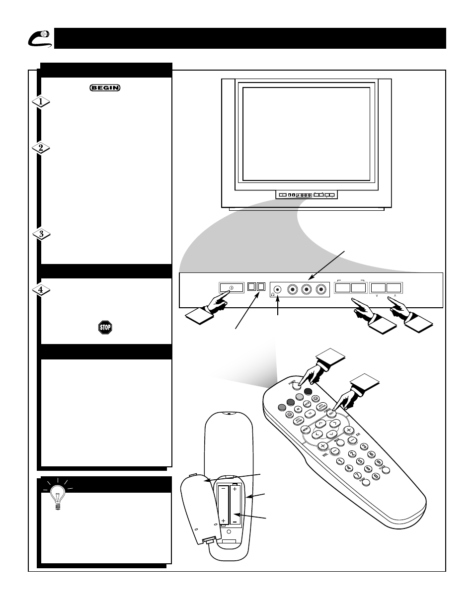 Tv/r, Asic, Emote | Perations, Elevision | Philips 19PS45S User Manual | Page 8 / 40