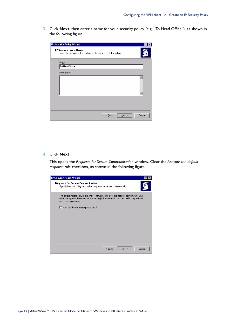 Allied Telesis VPN User Manual | Page 12 / 29