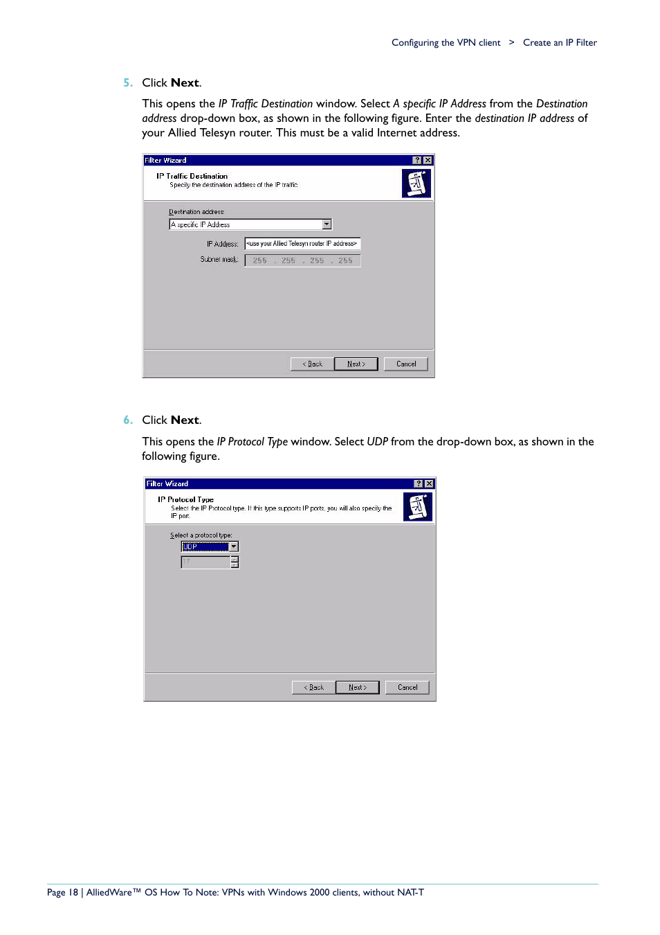 Allied Telesis VPN User Manual | Page 18 / 29